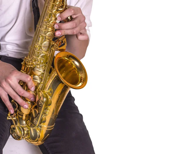Hommes jouant du saxophone . — Photo