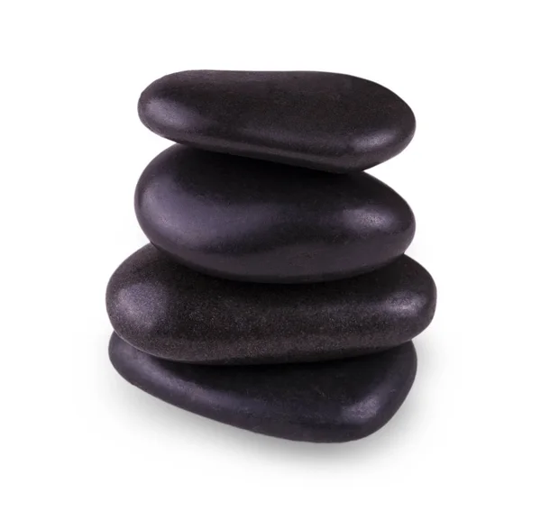 Piedras Zen balanceadas sobre el blanco — Foto de Stock