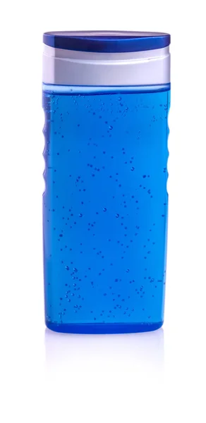 Butelki szamponu niebieski biały — Zdjęcie stockowe
