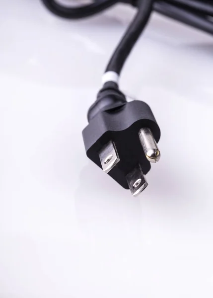 Black Electric plug isolated on the white