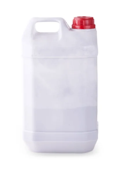 白色塑料容器，白色瓶盖为红色 — 图库照片