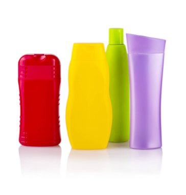 Beyaz bir 【Colore şişe yakın çekim 