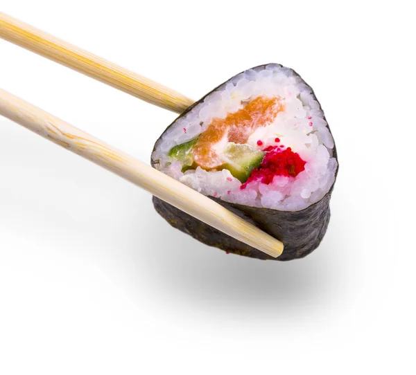 Sushi met kaviaar met stokjes — Stockfoto