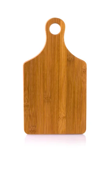 Deska do krojenia drewniana na biały — Zdjęcie stockowe