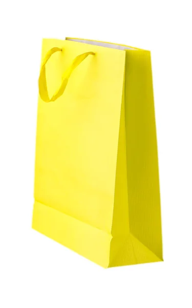 Bolsas de compras amarillas en blanco — Foto de Stock