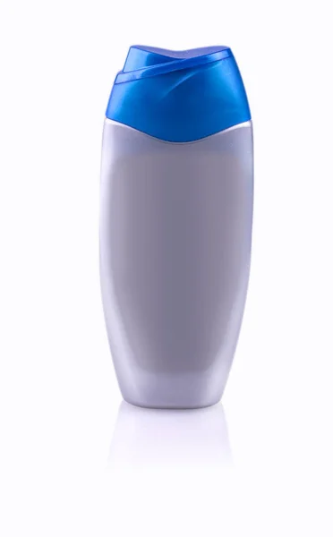 Пластиковая бутылка с гелем для душа на белом фоне . — стоковое фото