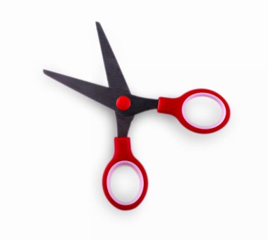 beyaz zemin üzerine kırmızı makas.