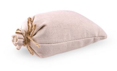 Beyaz beyaz izole çuval bezi çanta