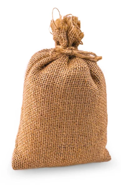 Beyaz izole çuval bezi çanta