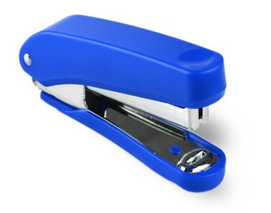 Mavi zımba beyaz arkaplanda izole edildi.