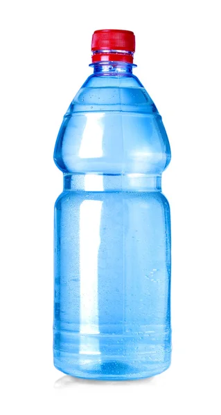 Blaue Wasserflasche isoliert auf weiß — Stockfoto