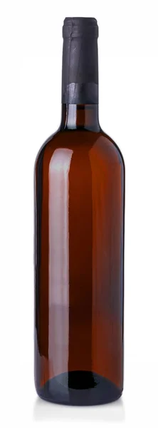 Garrafa de vinho isolada sobre um fundo branco — Fotografia de Stock