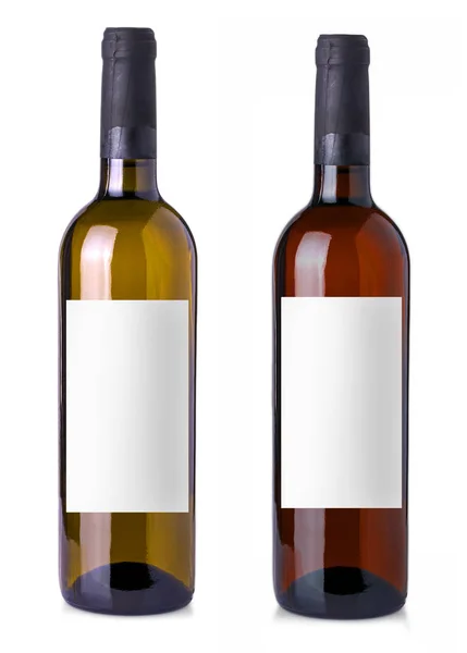 Bottiglia di vino in bottiglia di vetro con etichetta bianca — Foto Stock