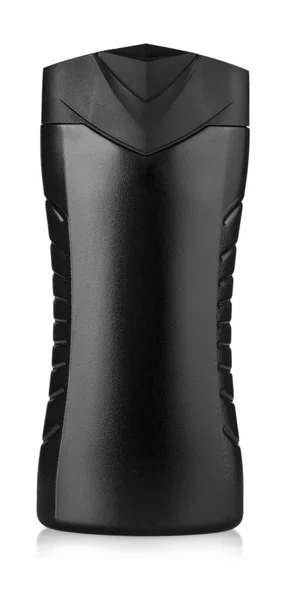 Botella de gel de ducha negra aislada en blanco —  Fotos de Stock