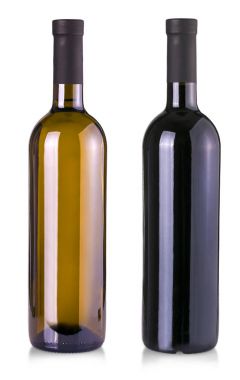 şarap şişeleri üzerinde beyaz izole