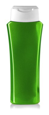 Yeşil duş jeli şişe üzerinde beyaz izole