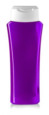 Beyaz izole mor duş jeli şişe