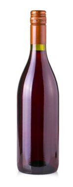 Beyaz bir arka plan üzerinde izole şarap şişesi. 