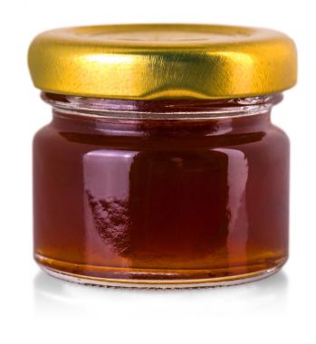 reçelli beyaz izole küçük cam kavanoz 