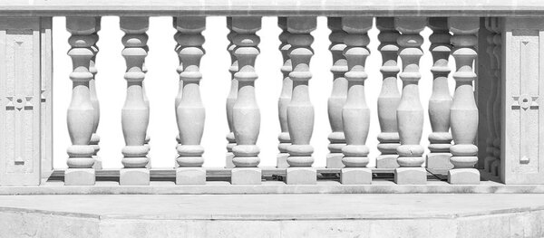 Close Up of Stone White Baluster With clipping path.