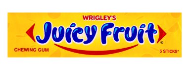 Wrigley's sulu meyve sakız 5 izole üzerinde beyaz bac sopa