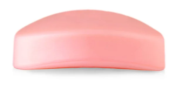Rózsaszín szappan elszigetelt fehér background. — Stock Fotó