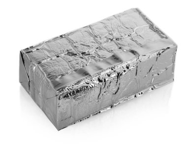 Beyaz arka plan üzerinde izole alüminyum çanta