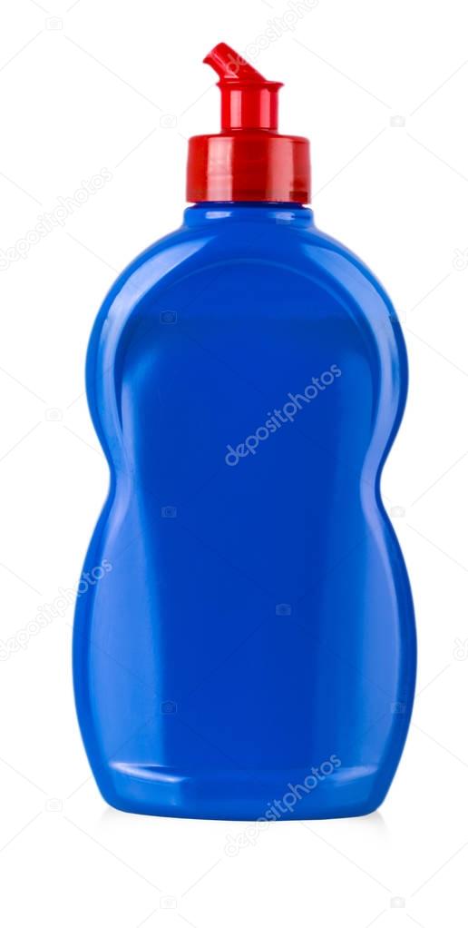 Blue cleaning equipment isolated on a white background