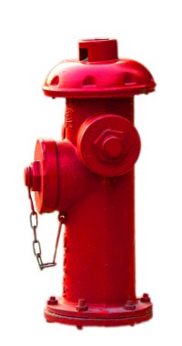  Beyaz arka plan üzerinde eski kırmızı yangın musluğu.