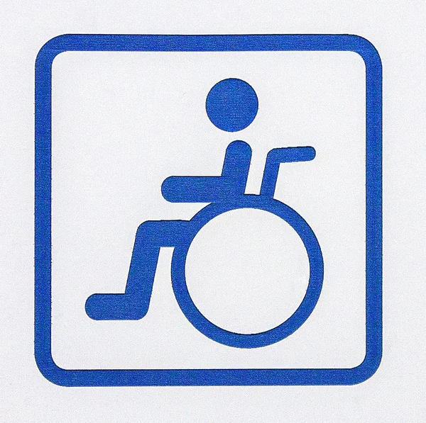 Blue parking sign for disabled or wheelchair isolated on white b — Stock Photo, Image