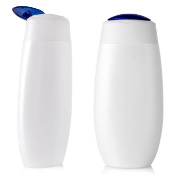 Beyaz izole arka plan üzerinde boş plastik şişe açıldı.