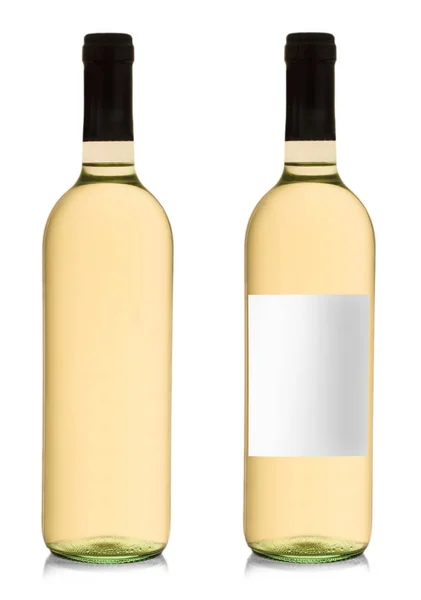 Butelka wina na białym tle. — Zdjęcie stockowe