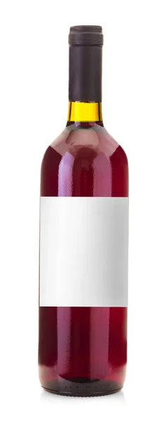 Butelka wina z etykiety na białym tle. — Zdjęcie stockowe