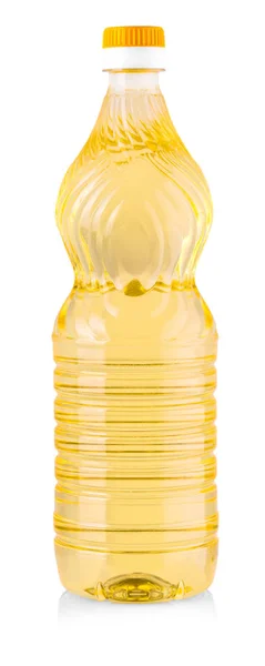 Бутылка подсолнечного масла изолированы на белом фоне . — стоковое фото