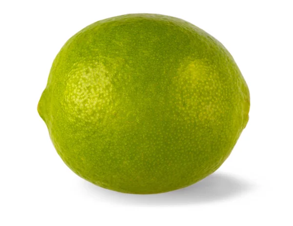 Limão único sobre fundo branco . — Fotografia de Stock