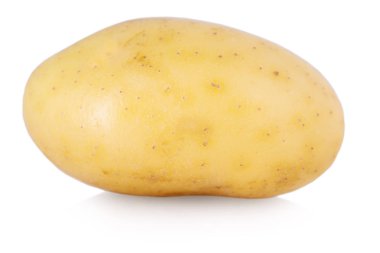 bir genç patates üzerinde beyaz izole 