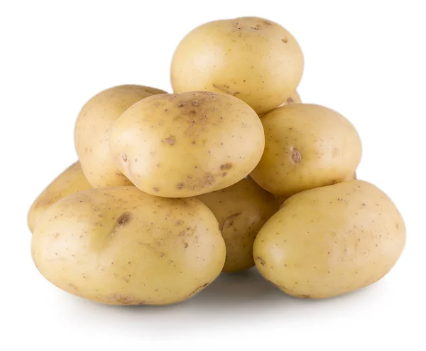 Witte aardappelen op een wit — Stockfoto