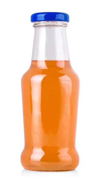 Rote Saftflasche isoliert auf weißem Hintergrund mit Clipping-Pfad — Stockfoto