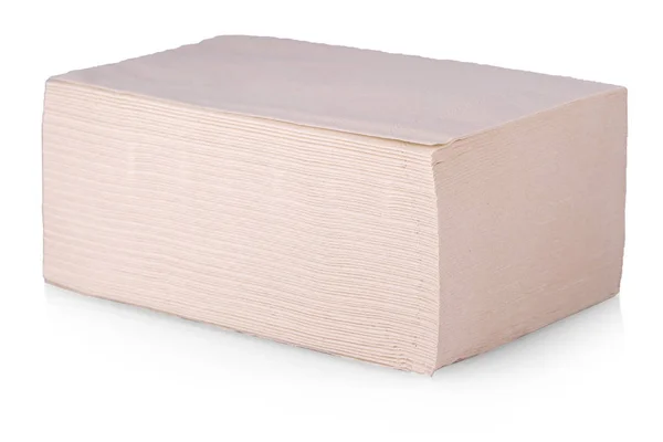 Stack of the pink paper napkins on white background — Stock Photo, Image