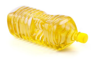 Sebze veya plastik şişe izole ayçiçek yağı 