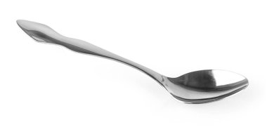 Beyaz arkaplanda metal masa kaşığı