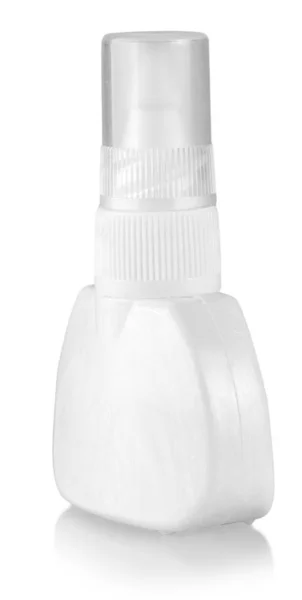 Vit flaska nässpray på vit bakgrund isolering — Stockfoto