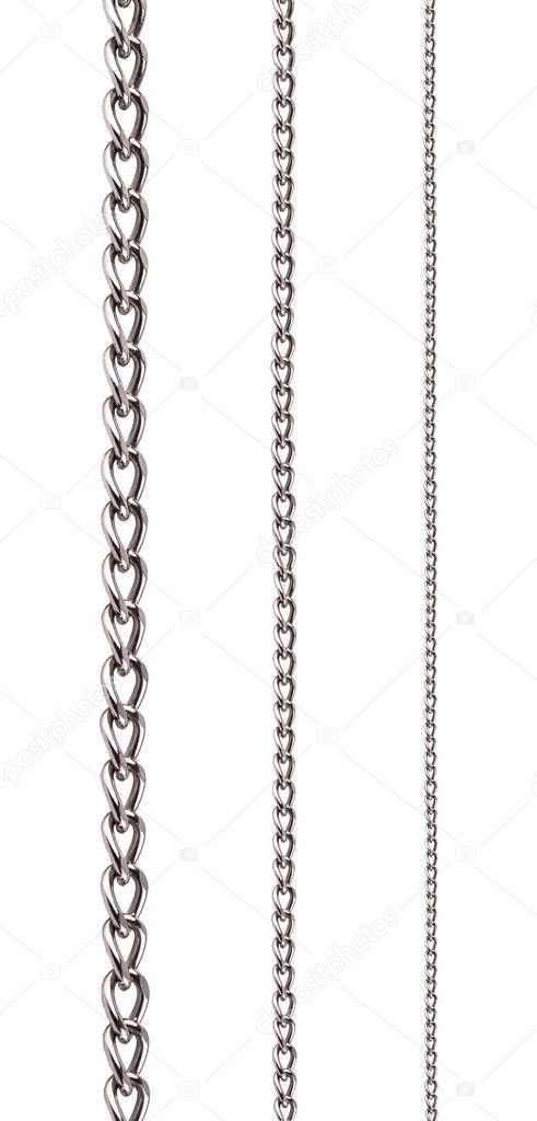 Metal chain isolated on white with clipping path