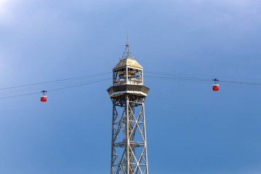 Teleferik dağ montjuic Barcelona için