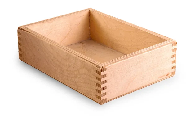 Caja de madera vieja aislada sobre fondo blanco — Foto de Stock