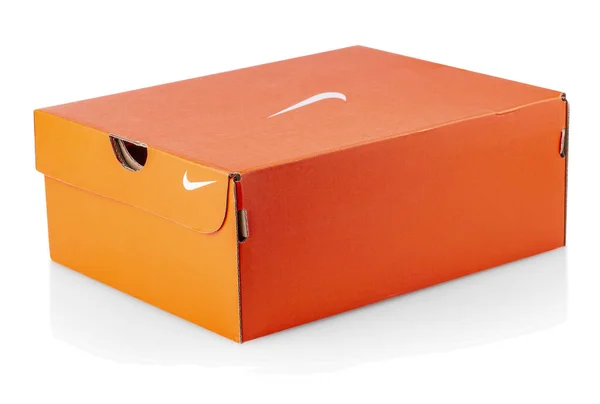 Kamchatka Russia Desember 2019 Nike Skor Box Isolerad Vit Bakgrund — Stockfoto