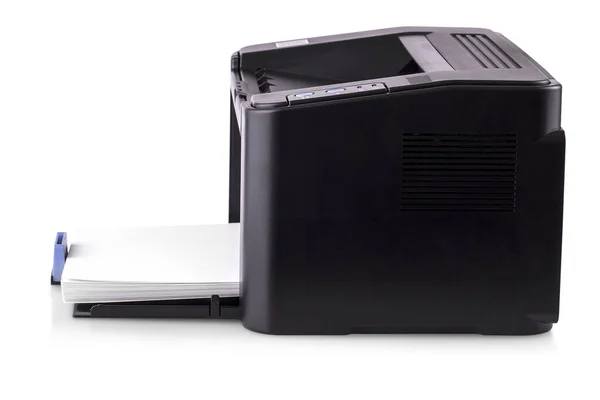 Moderna Impressora Caseira Laser Compacta Isolada Fundo Branco — Fotografia de Stock