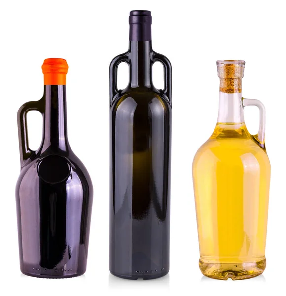 Flaskan Med Vin Isolerad Vit Bakgrund — Stockfoto