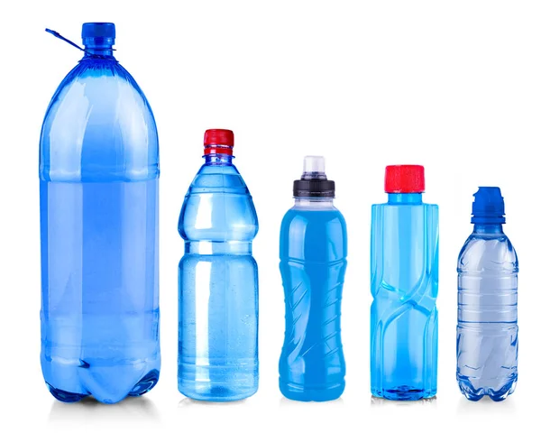 Set Bottles Water Isolated White Background — Stock Photo, Image