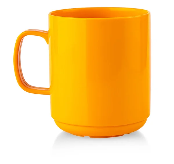 Orange Kopp Mugg Dryck Vit Bakgrund Isolering — Stockfoto